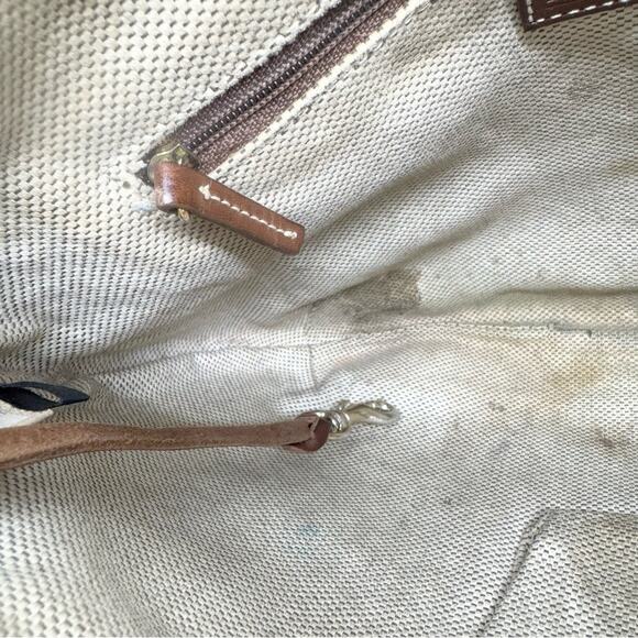 Vintage Dooney & Bourke Canvas Signature Medium Size Shoulder Bag Brown/Tan - Picture 14 of 16